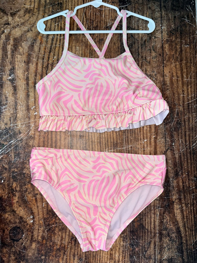 PINK WONDER NATION ZEEBRA PRINT 2PC SWIM, GIRL 10/12