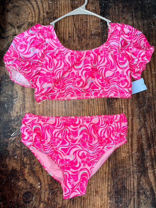 PINK WONDER NATION HIBUSCUS 2PC SWIM, GIRL 10/12