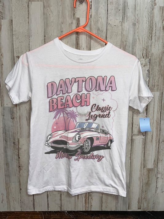 WHITE WONDER NATION DAYTONA BEACH TEE, GIRL 10/12