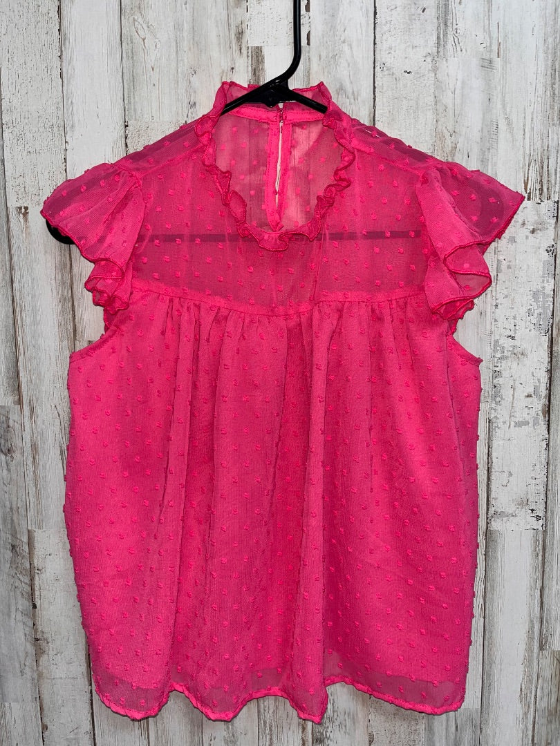 PINK SHEIN PUFF DOT BLOUSE, GIRL 11/12