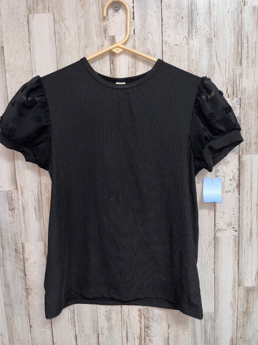 BLACK SHEIN SHEER PUFF SLEEVE TOP, GIRL 11/12