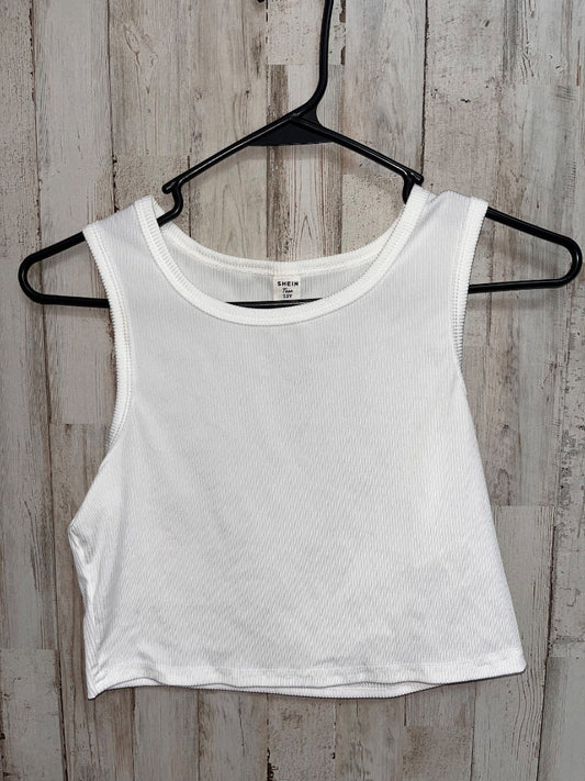 WHITE SHEIN RIBBED CROP TANK, GIRL 13