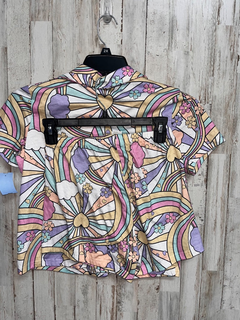 PINK SHEIN 2PC RAINBOW PJ SET, GIRL 12