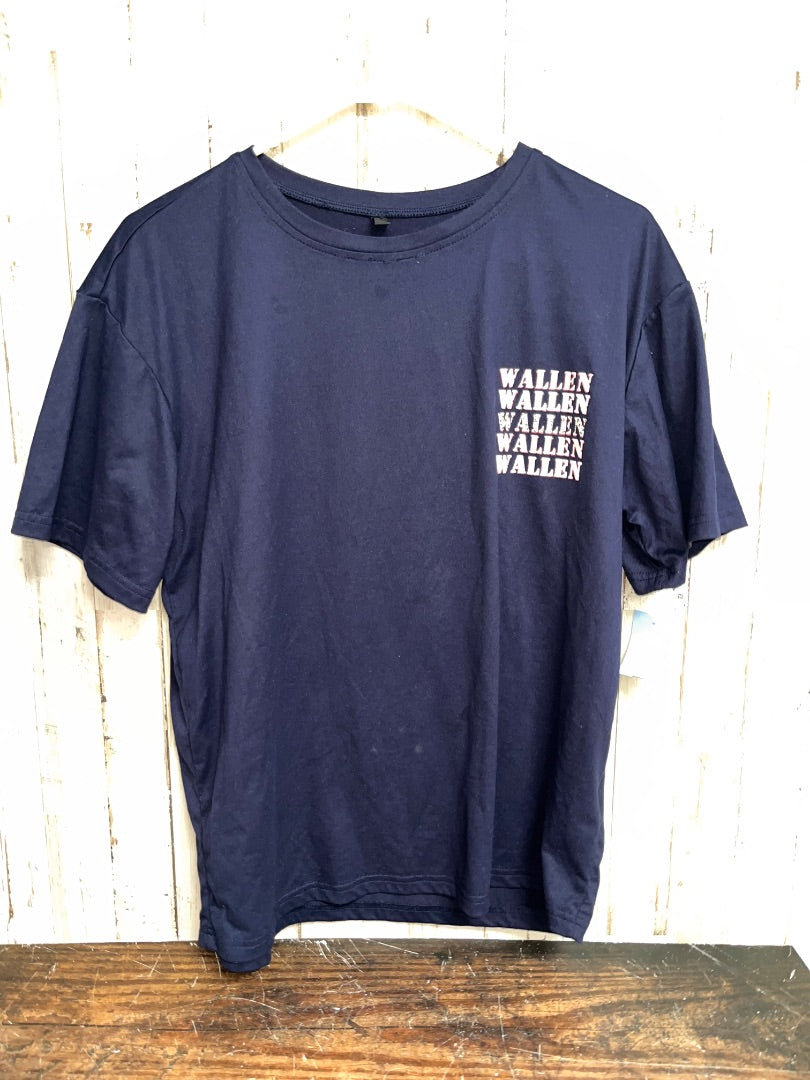 NAVY SHEIN MORGAN WALLEN TEE, GIRL 14