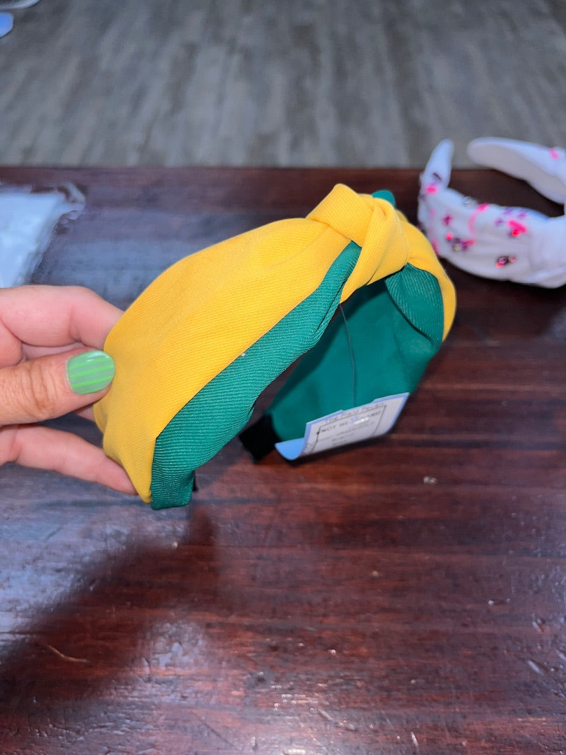 GREEN/GOLD  KNOT HEADBAND