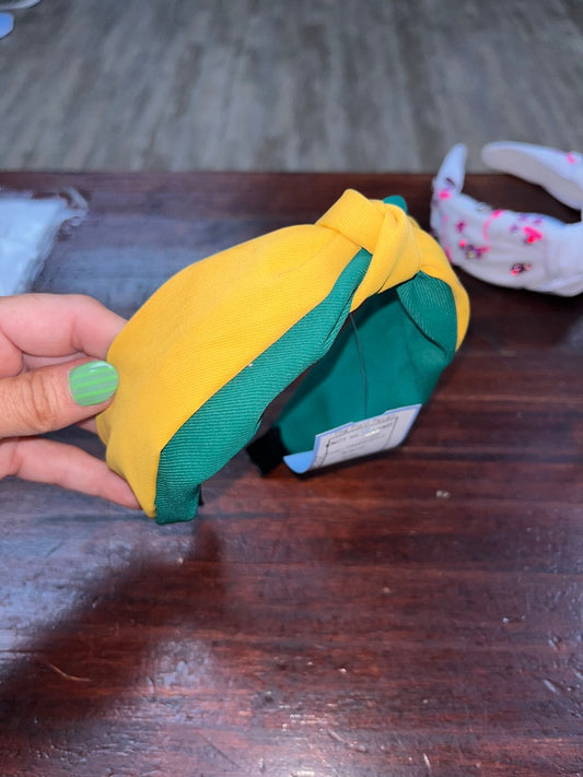 GREEN/GOLD  KNOT HEADBAND