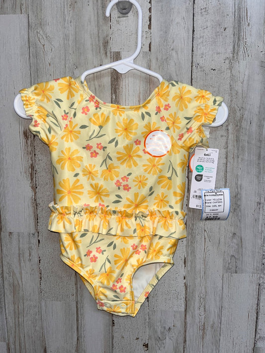 YELLOW CARTERS NEW FLORAL SWIM, GIRL 6M