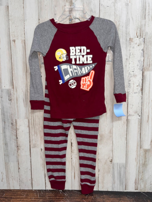 MAROON WONDER NATION BED TIME CHAMP PJ SET, BOY 3T