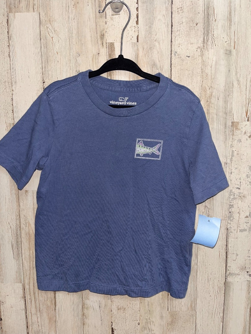BLUE VINEYARD VINES GRAND SLAM FISH TEE, BOY 3T