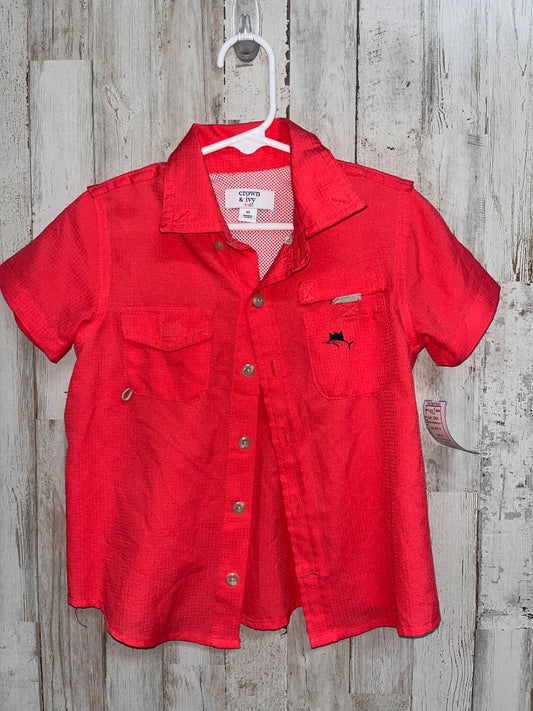 CORAL CROWN & IVY FISHING BUTTON UP, BOY 3T