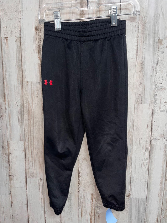 BLACK/RED UNDER ARMOUR DRY FIT JOGGER PANTS, BOY 3T