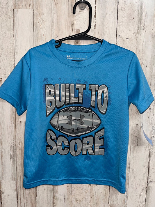 BLUE UNDER ARMOUR BUILT TO SCORE DRY FIT TEE, BOY 4T