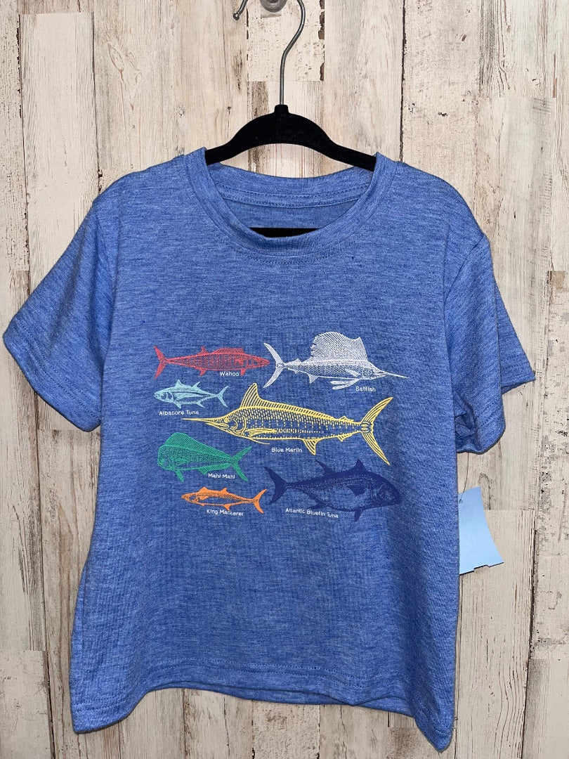 BLUE SHRIMP & GRITS FISH TEE, BOY 4T