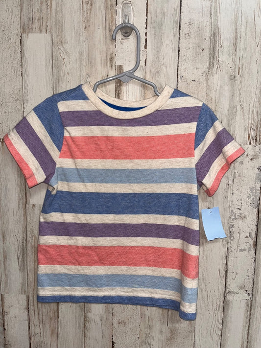 IVORY/BLUE/CORAL JK STRIPE TEE, BOY 4T