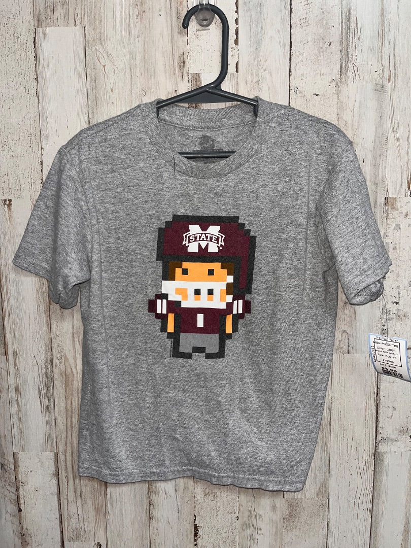 GREY NEW WORLD MSU PIXEL TEE, BOY 4T