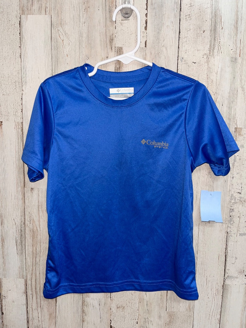 BRIGHT BLUE COLUMBIA FISH DRY FIT TEE, BOY 4/5