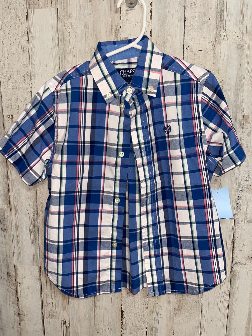 BLUE CHAPS PLAID SHORT SLEEVE BUTTON UP, BOY 5