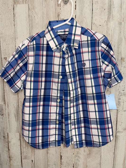 BLUE CHAPS PLAID SHORT SLEEVE BUTTON UP, BOY 5