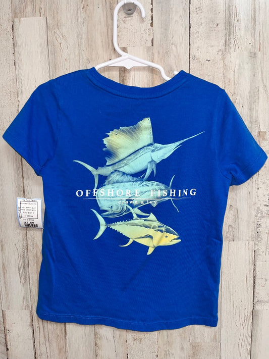 BRIGHT BLUE CROWN & IVY OFFSHORE FISHING TEE, BOY 5