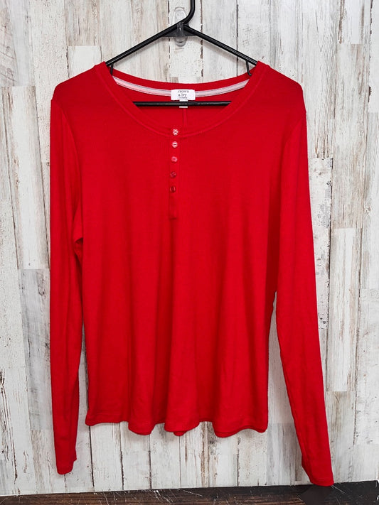 RED CROWN & IVY RIBBED LONGSLEEVE TOP, LADIES L