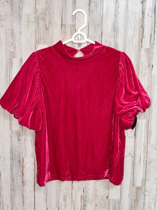 PINK EESOME VELVET TOP, LADIES L