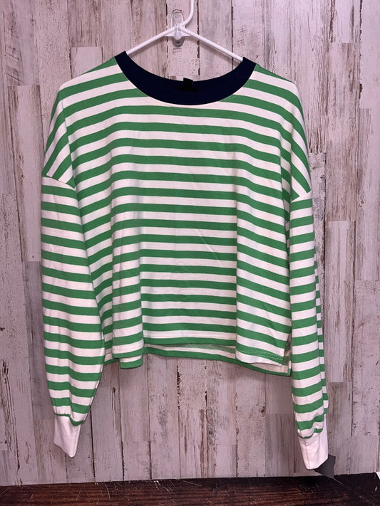 GREEN OAK & TRELLIS STRIPED LONGSLEEVE TOP, LADIES L