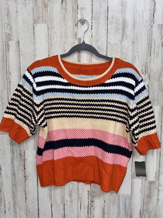 BEIGE  STRIPED KNIT TOP, LADIES L
