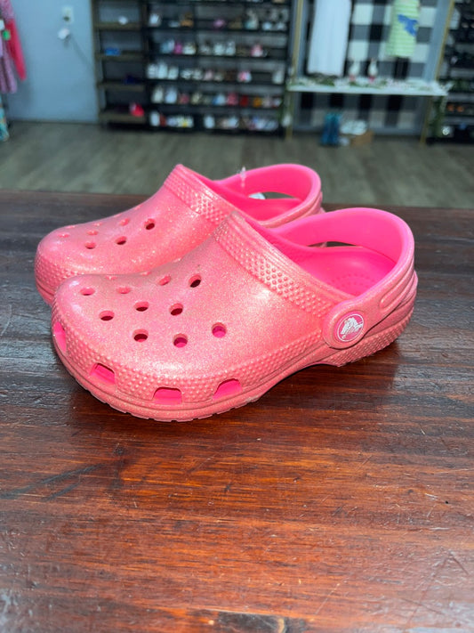 PINK CROCS GLITTER RUBBER SHOES, SHOES 10