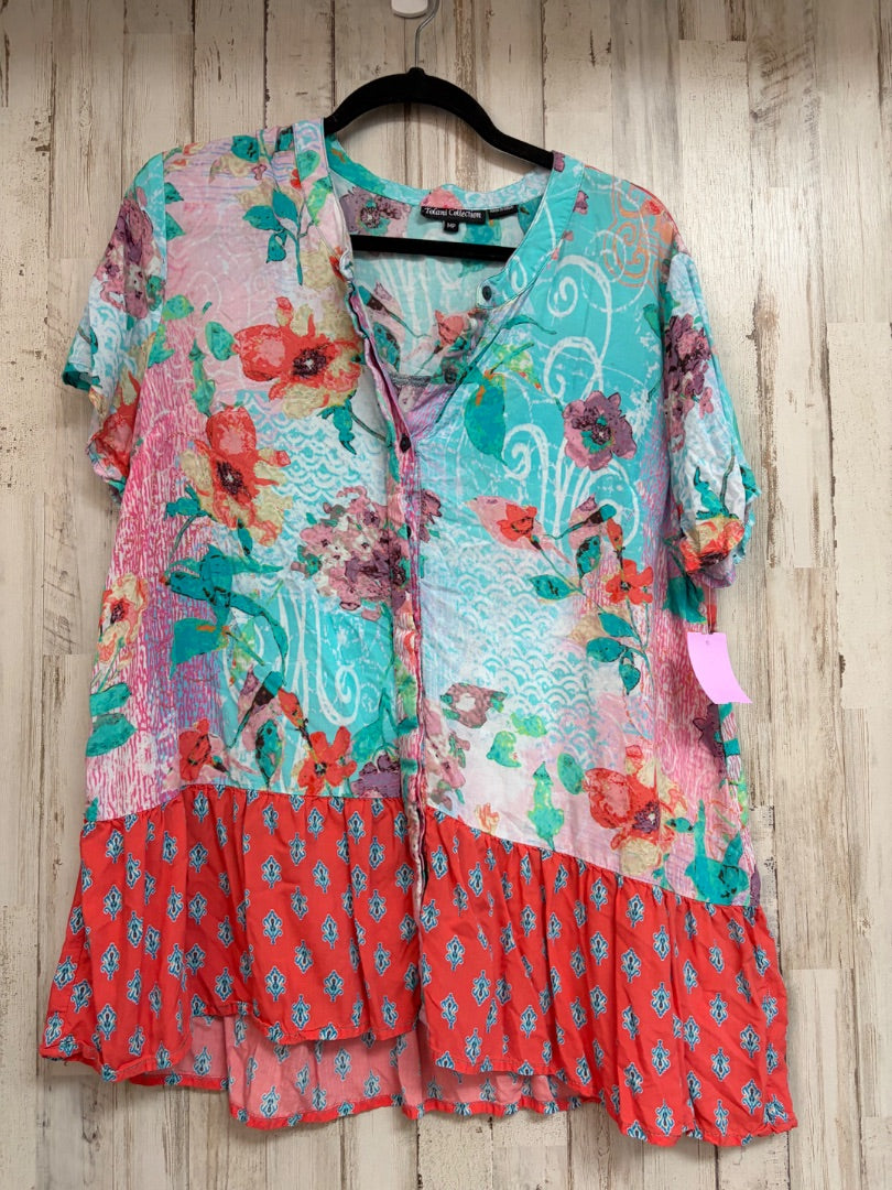 BLUE TOLANI COLLECTION FLORAL PEPLUM TOP, LADIES M