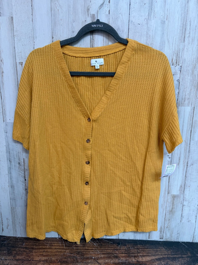 MUSTARD TRUE CRAFT WAFFLE KNIT TOP, LADIES L