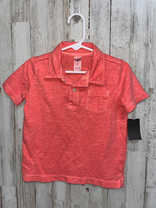 CORAL OSHKOSH POCKET POLO, BOYS 2T