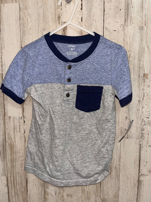 BLUE/GREY CARTERS POCKET TEE, BOYS 3T