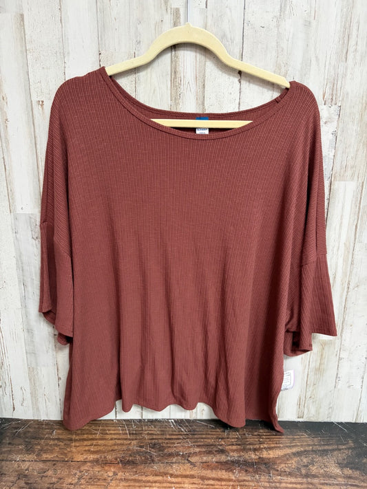 BROWN OLD NAVY RIBBED TOP, LADIES XL