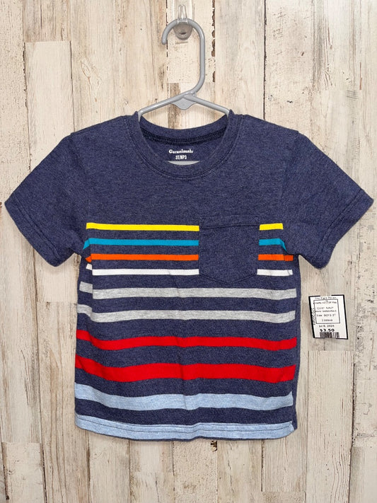 NAVY GARANIMALS STRIPE POCKET TEE, BOYS 3T