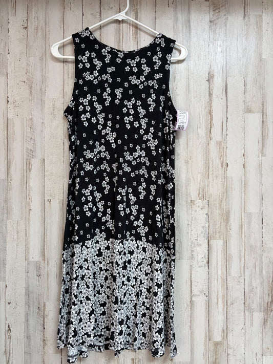 BLACK  FLOWER PRINT DRESS, LADIES M