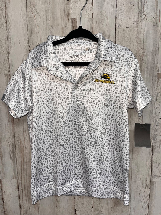 WHITE BARB SOUTHERN POLO, BOYS 3T