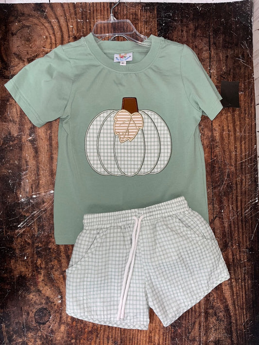 SAGE BUSY BEE SMOCKS PUMPKIN 2PC SET, BOYS 4T