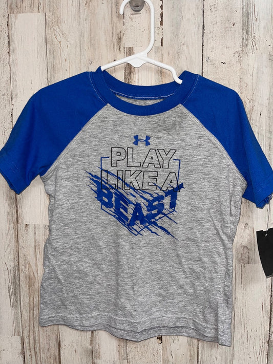 GREY/BLUE UNDER ARMOUR BEAST TEE, BOYS 4T