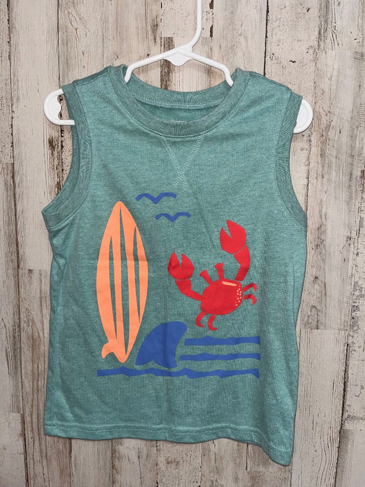 TEAL GARANIMALS CRAB TANK, BOYS 4T