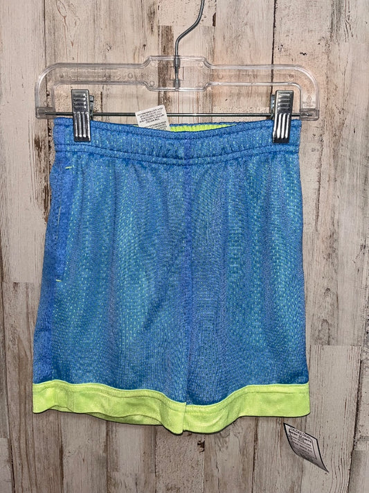 BLUE/LIME ATHLETIC WORKS MESH SHORTS, BOYS 4/5