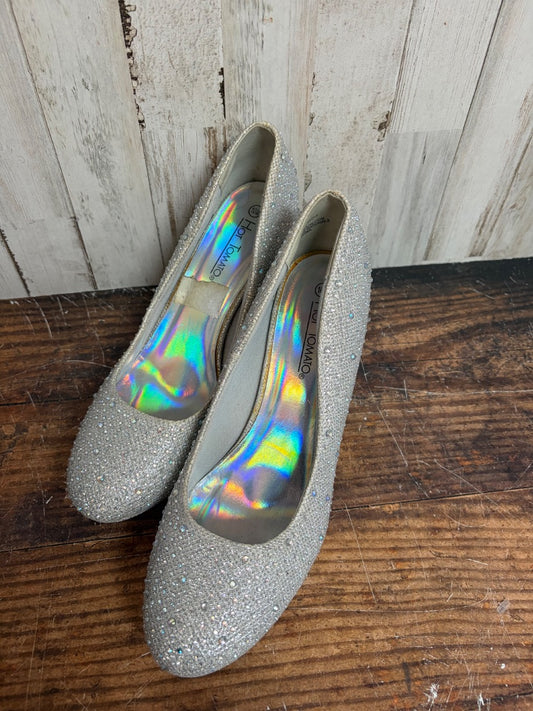 SILVER  JEWELED HEELS, SHOES A10