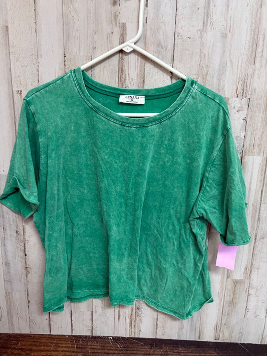 GREEN ZENANA ACID WASH TOP, LADIES M