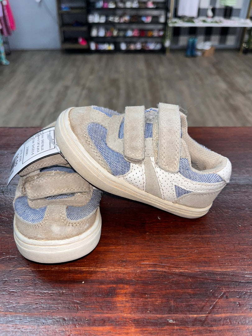 GREY/BLUE CAT & JACK DOUBLE VELCRO SNEAKERS, SHOES 6