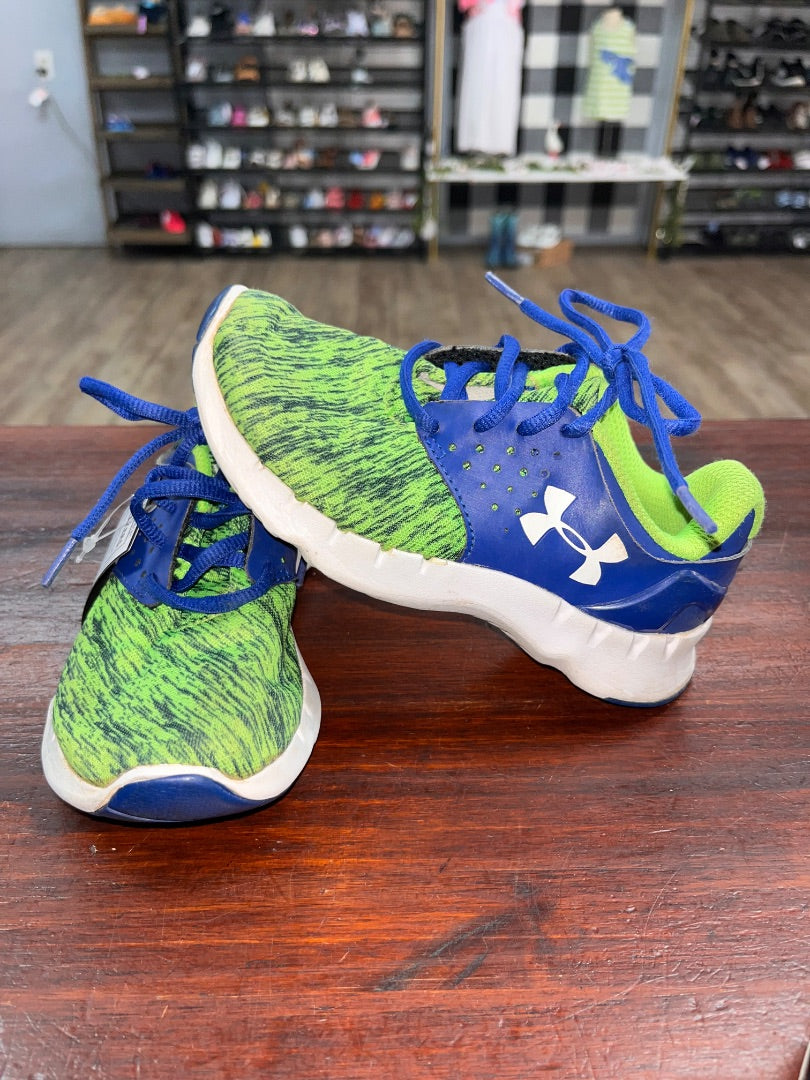 LIME/BLUE UNDER ARMOUR SNEAKERS, SHOES 11