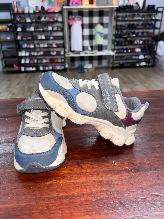 GREY/BLUE CARTERS VELCRO SNEAKERS, SHOES 11