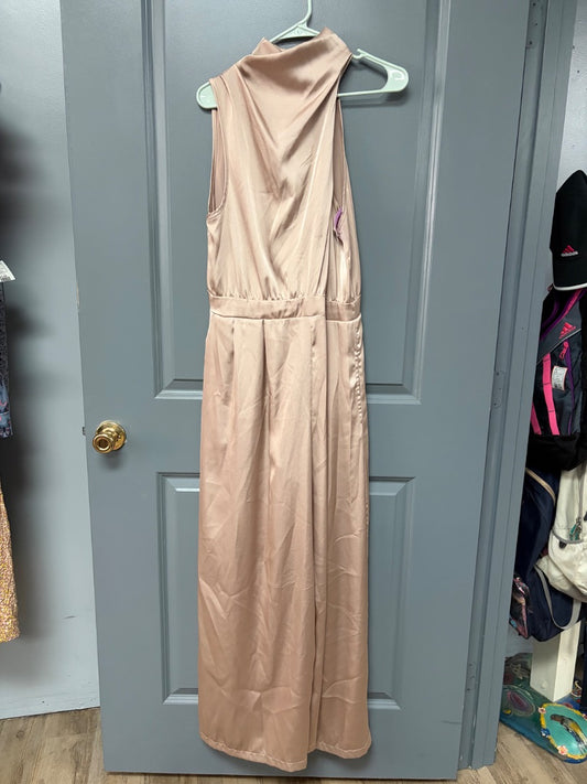 BEIGE SHEIN SATIN JUMPSUIT, LADIES XL