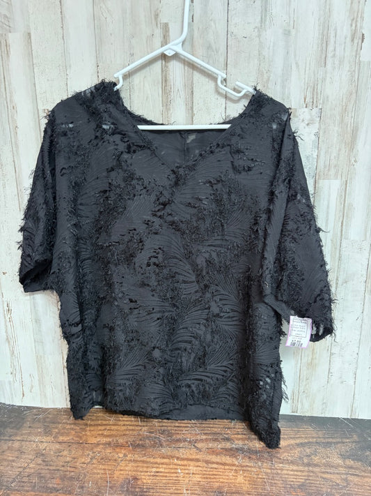 BLACK SHEIN TEXTURED BLOUSE, LADIES XL