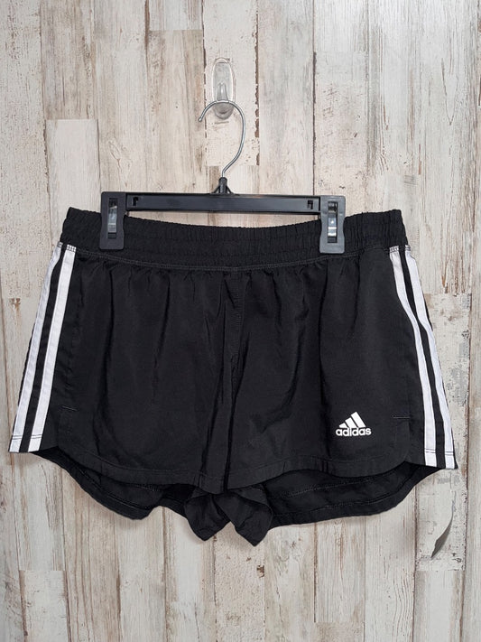 BLACK ADIDAS DRY FIT LOGO SHORTS, LADIES M