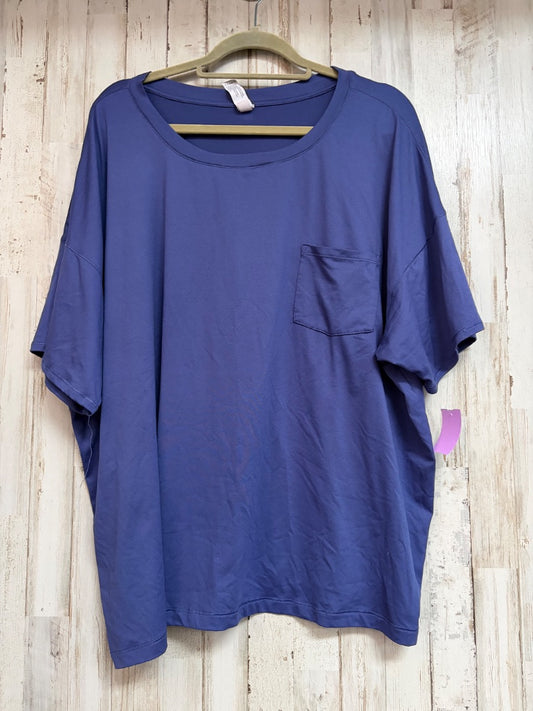 BLUE YOGALICIOUS POCKET TEE, LADIES 2X
