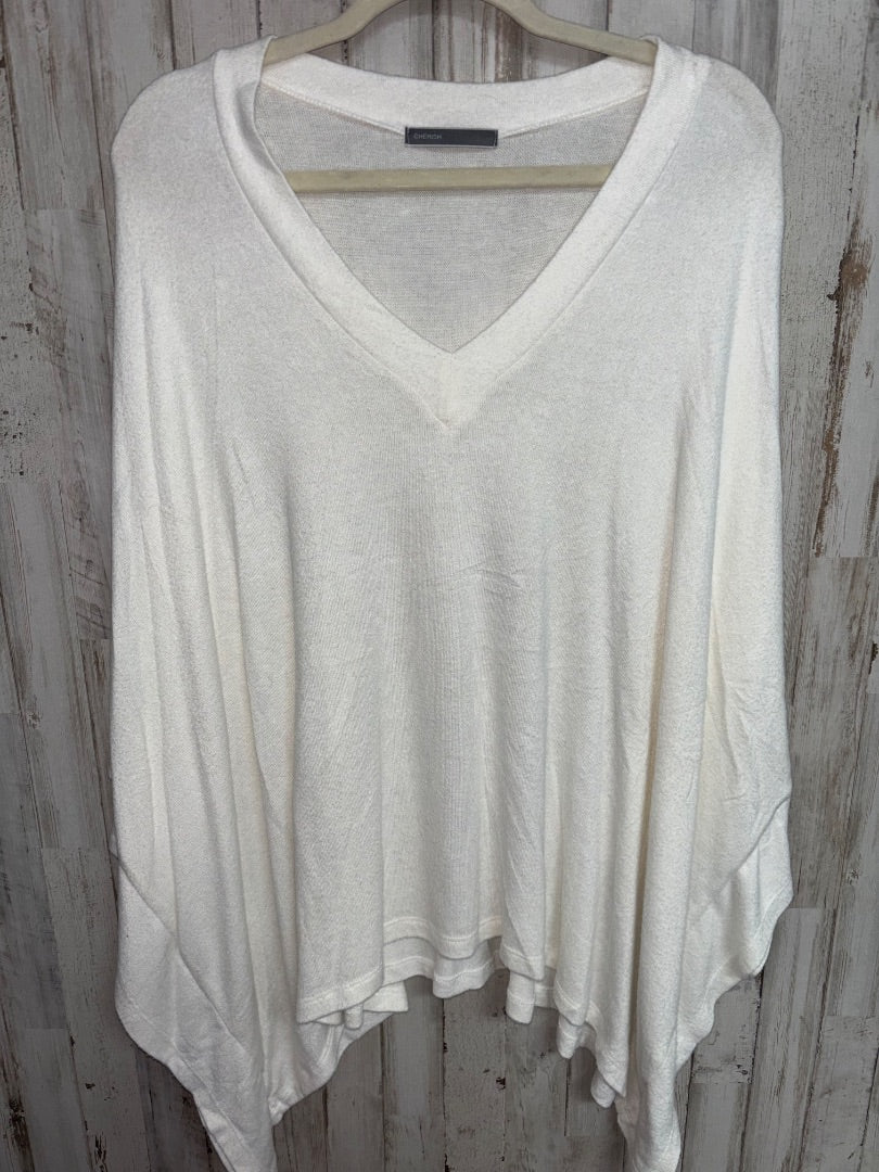 WHITE CHERISH SOFT OVERSIZED TOP, LADIES XS/S